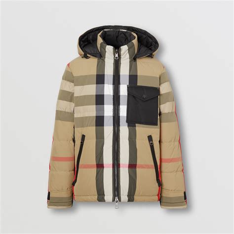 burberry reversible puffer jacket|Reversible Check Nylon Puffer Jacket in Archive beige/black.